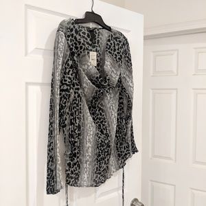 Stunning see through black and white leopard print